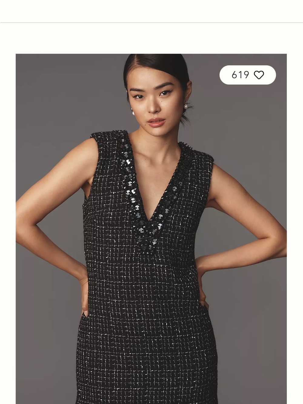 Maeve Black and White Tweed Dress